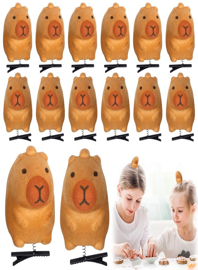 Croknit 12 Pcs Capybara Hair Clips Kawaii Cartoon Capybara Clips Funny Decorative Hair Accessories for Women Men Holiday Party Decor(Simple Style) - Image 1